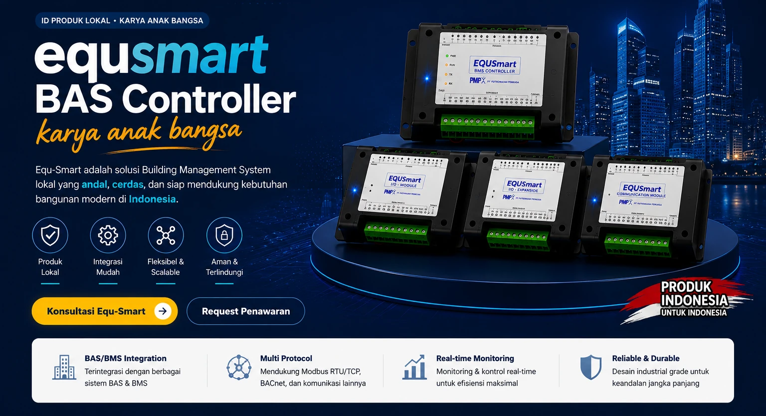 EquSmart BAS Controller karya anak bangsa - produk lokal untuk Building Automation System